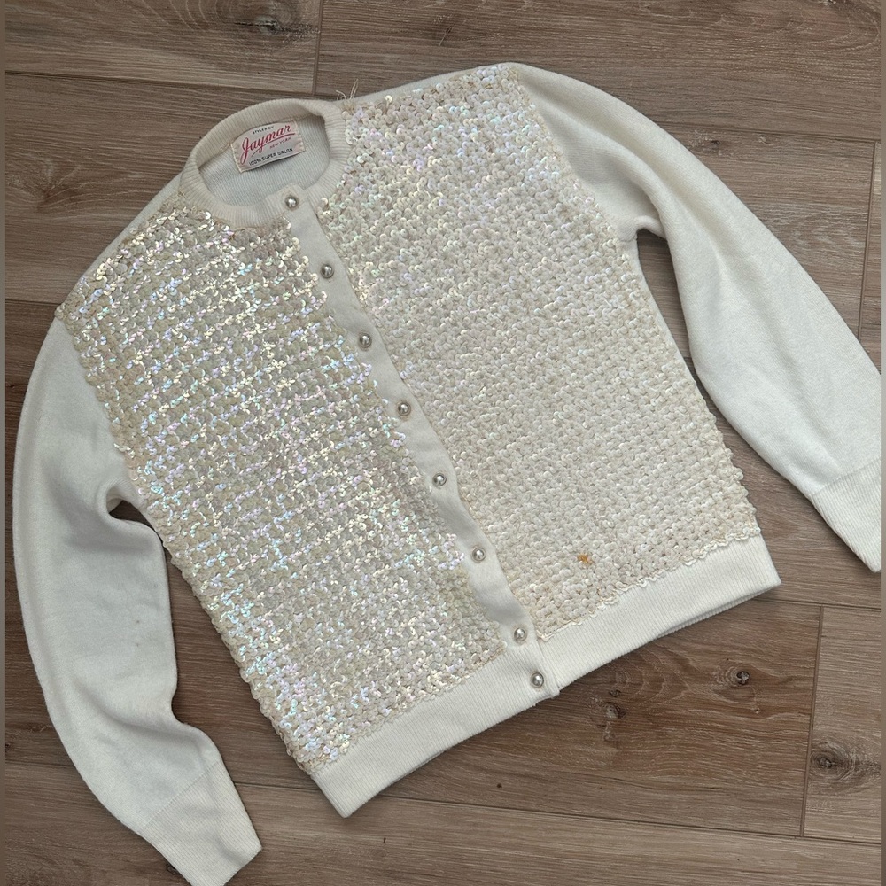Vintage Jaymar Sequined Cardigan 50/60s S